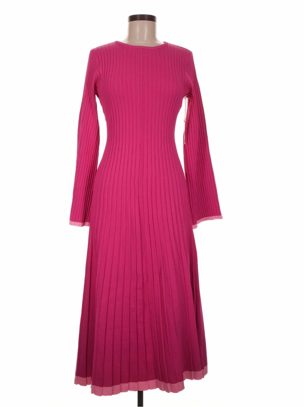 NWT Hyacinth House Tuckernuck Kiera Hot Pink Ribbed Knit Midi Dress - Medium